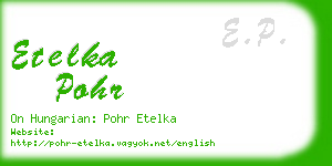 etelka pohr business card